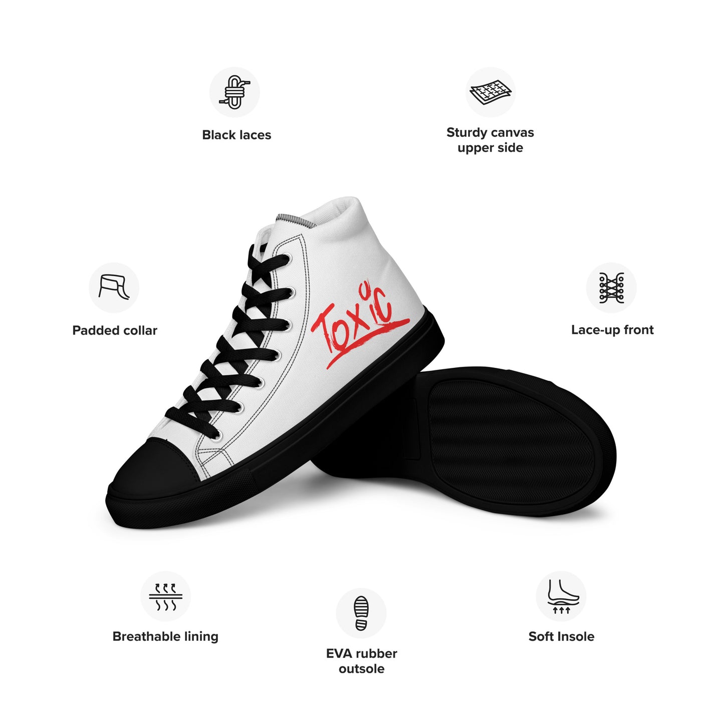 Toxic Women’s White High-Top Sneakers