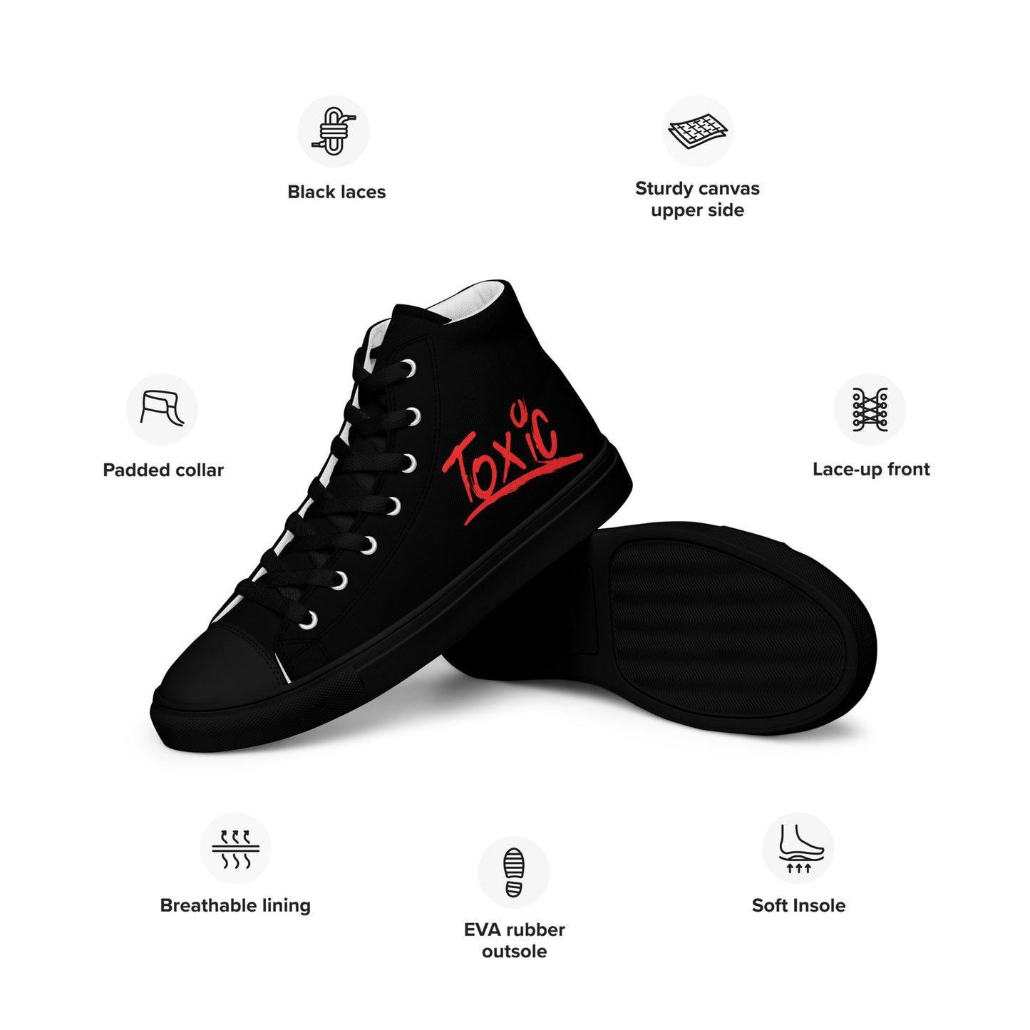 Toxic Women’s Black High-Top Sneakers
