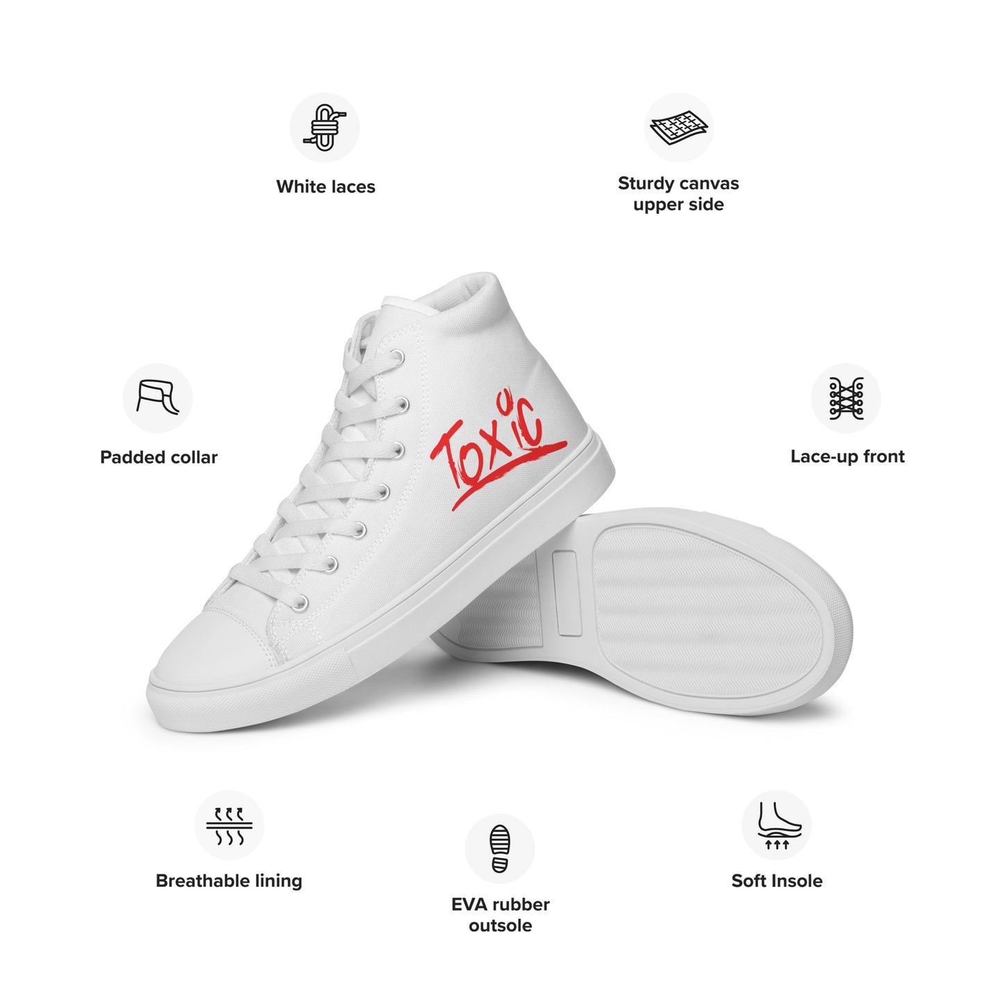 Toxic Women’s White High-Top Sneakers